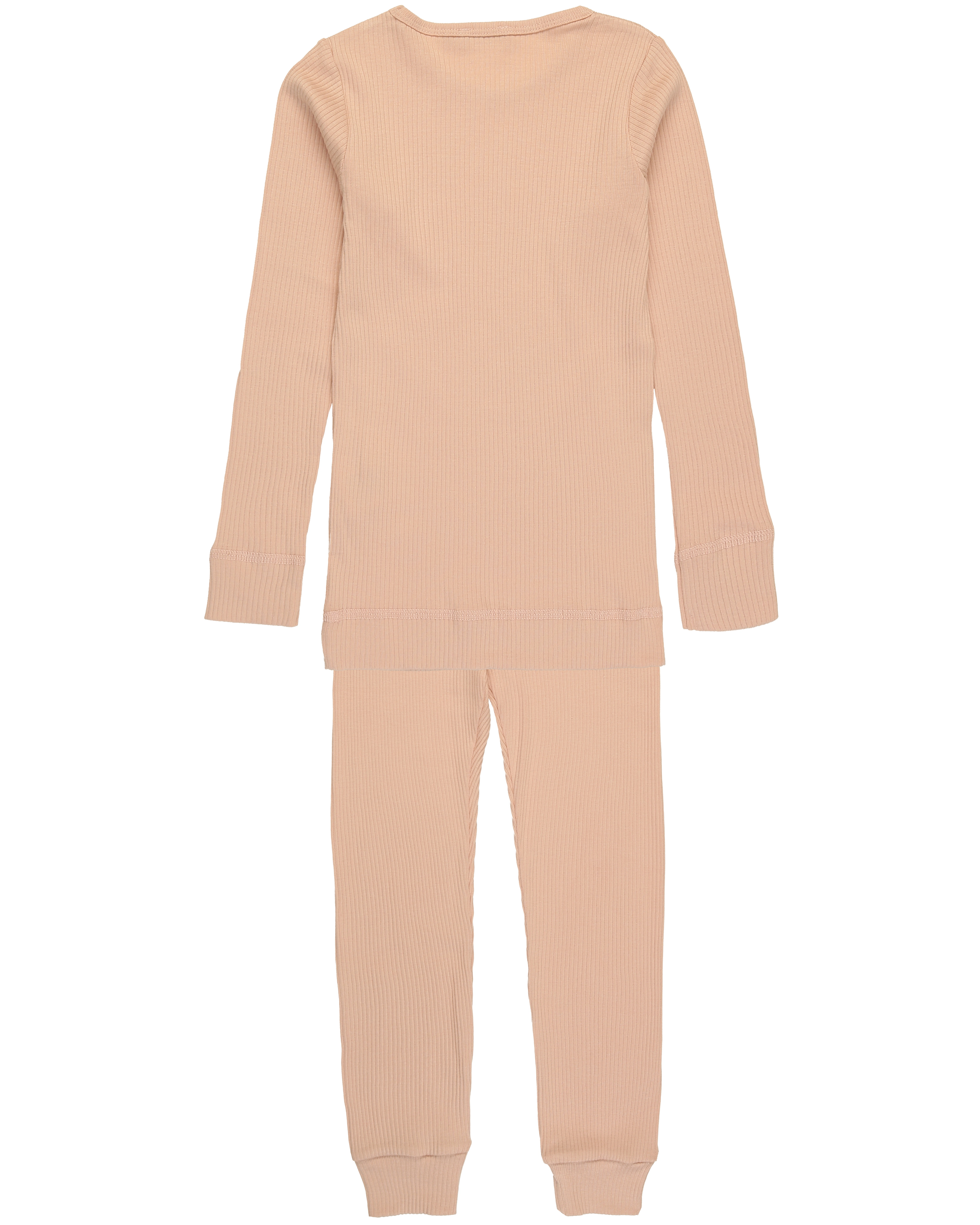 Schlafanzug lang PLAIN RIB in rose