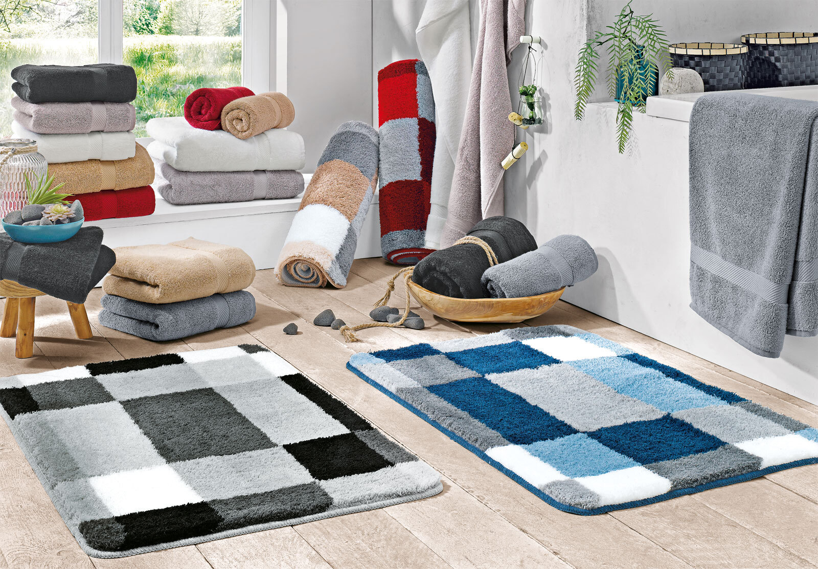 Kleine Wolke Badteppich EDGE 70 x 120 cm in Schwarz/Grau