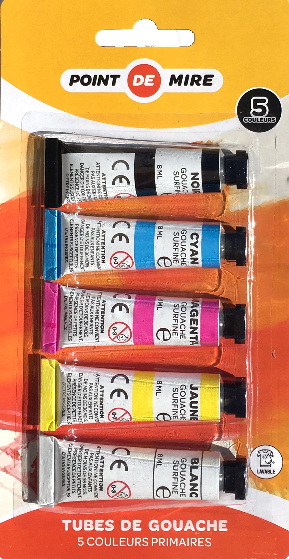 5 TUBES GOUACHES 8ML