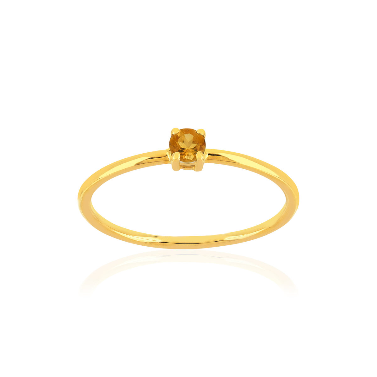 Bague or 375 jaune citrine