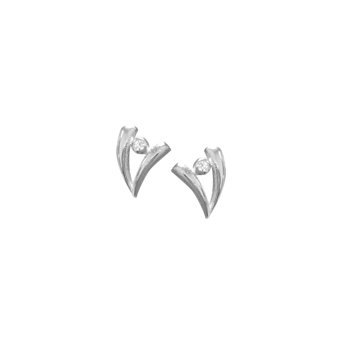 Boucles d'oreilles en argent 925 rhodié et oxyde de zirconium serti clos