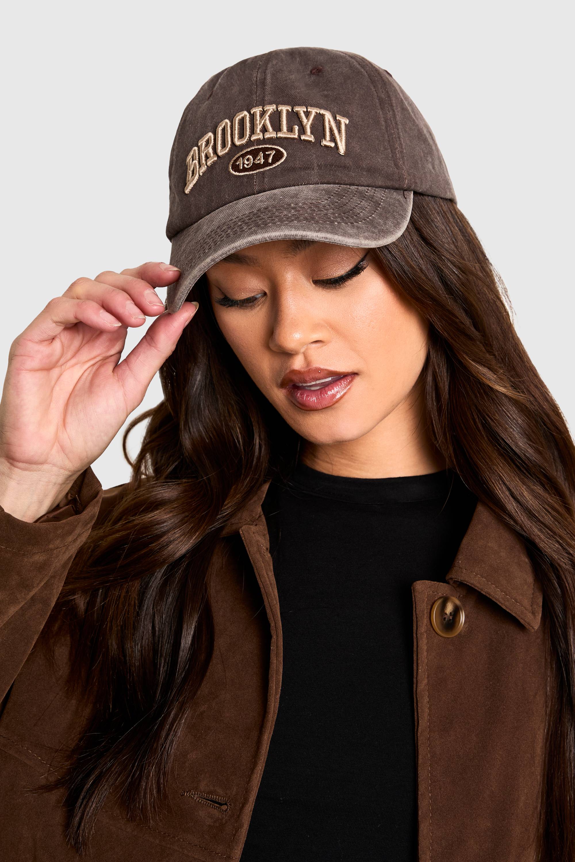 boohoo Casquette Acid Wash à slogan