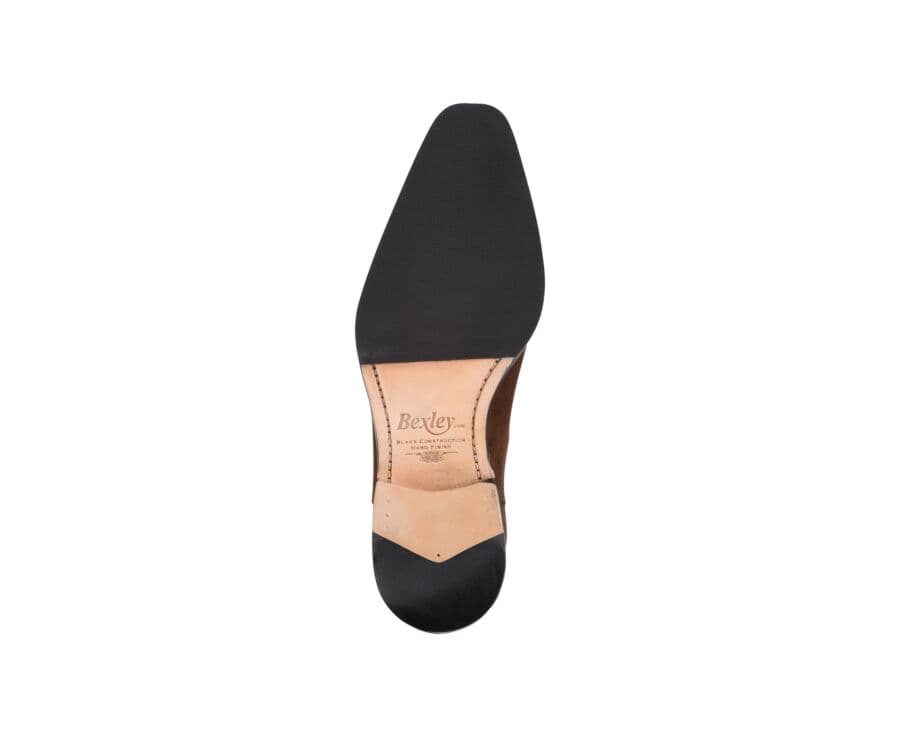 Chelsea boots cuir homme Velours Havane - BERGEN PATIN
