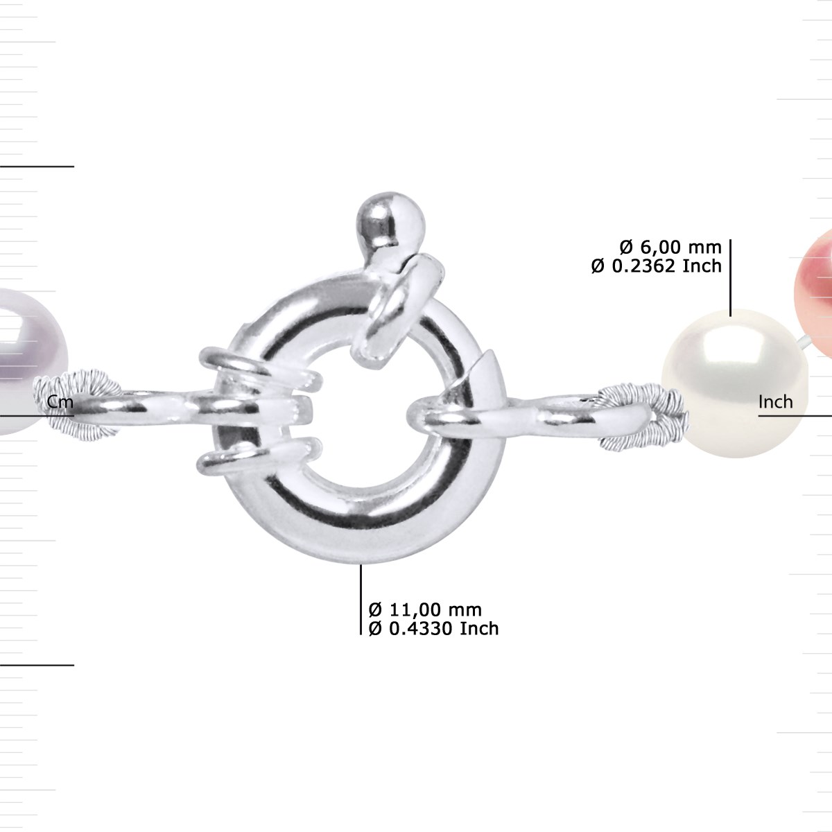 Bracelet Rang de Perles d'Eau Douce Rondes 6-7 mm Noires Prestige Argent 925