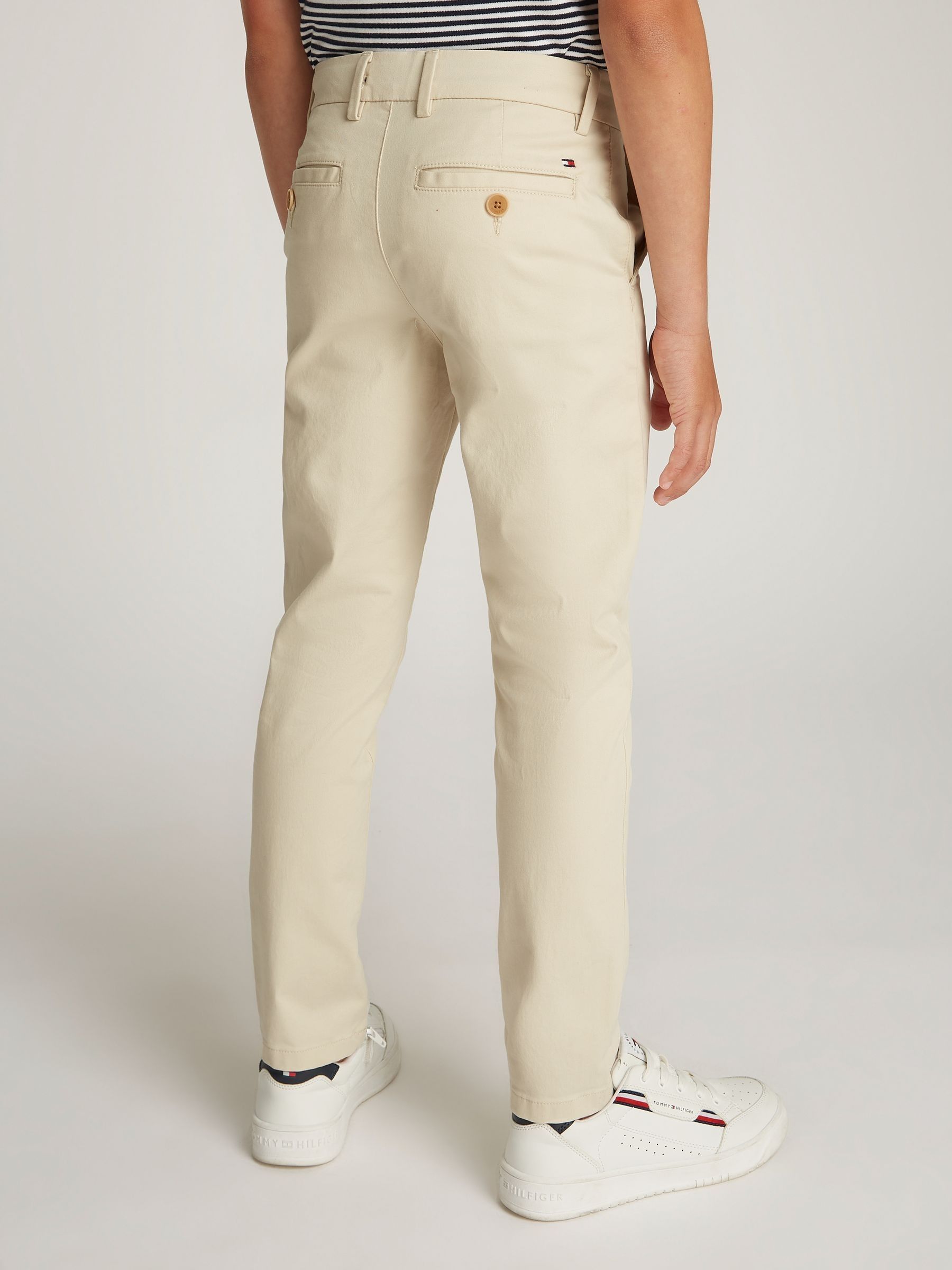 Crème - Tommy Hilfiger slim-fit 1985 chino van zachte keperstof