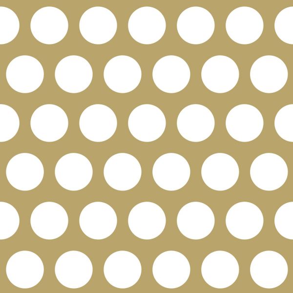 Estahome Grote Stippen - 0,53 x 10,05 m - Glanzend Goud / Wit