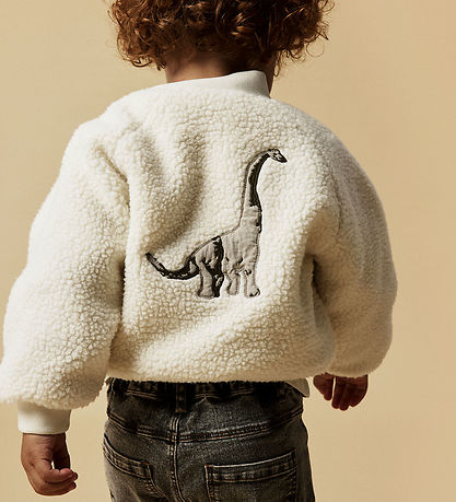 Lil' Atelier Fleecejacke - NmnLajo - Kokosmilch/Dino