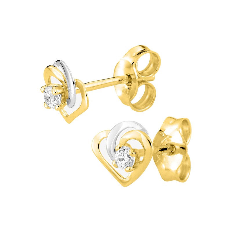 Boucles d'oreilles femme - Oxyde de zirconium - Or 9 Carats