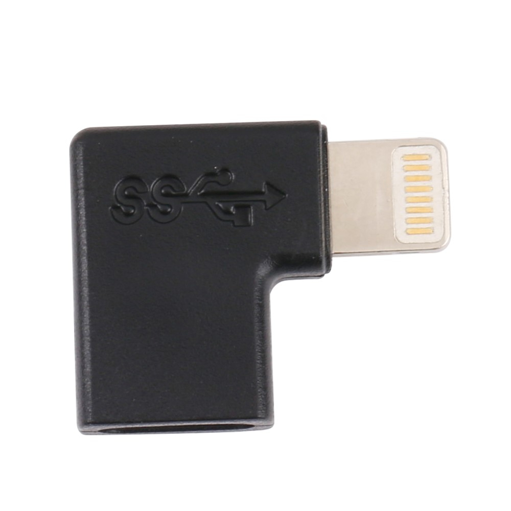USB C auf Lightning Adapter 90° Grad-Winkel iPhone / iPad - Schwarz