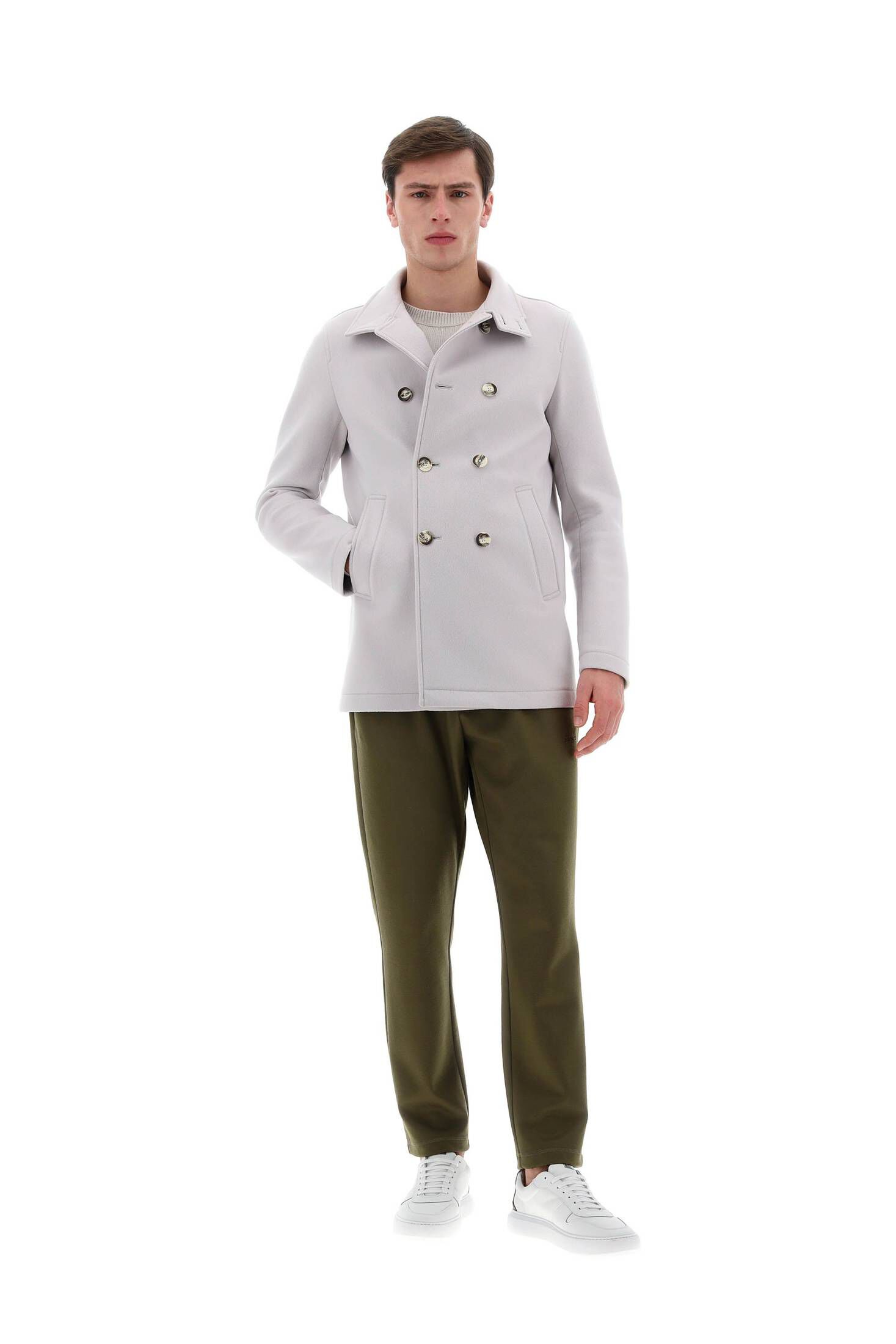 Herno| Herren Kurzmantel aus Wolle und Kaschmir CABAN COAT