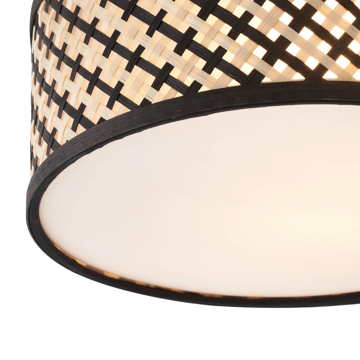 Oosterse plafondlamp rotan met zwart 30cm - Tremmo