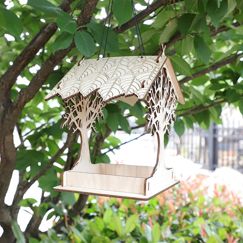(29x20x21cm) Holz Vogelhaus do it yourself Vogelhäuschen - Natur Braun