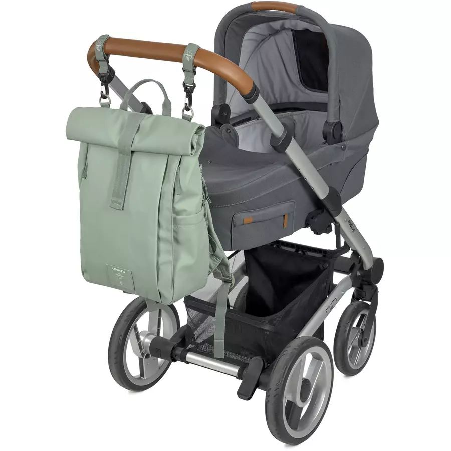 LÄSSIG Wickelrucksack Rolltop Up Backpack silver green