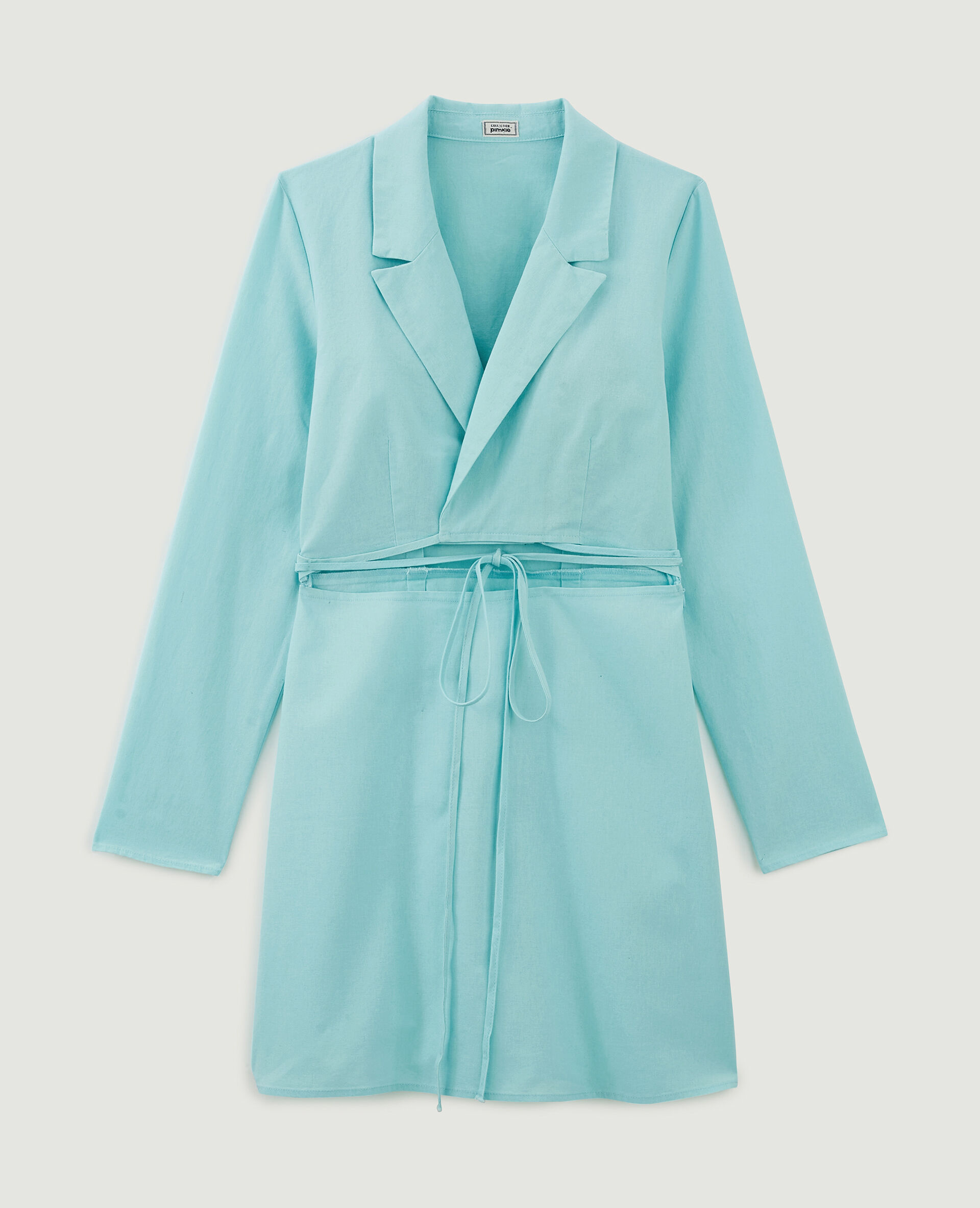 Robe blazer cache-cœur - Bleu turquoise