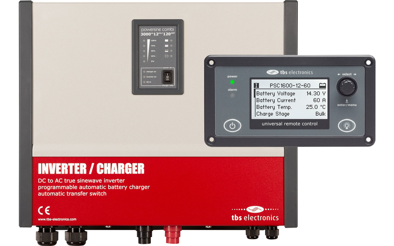 Powersine Combi Set 1600-12-60 Universal Control Wechselrichter  1300 W Dauerleistung