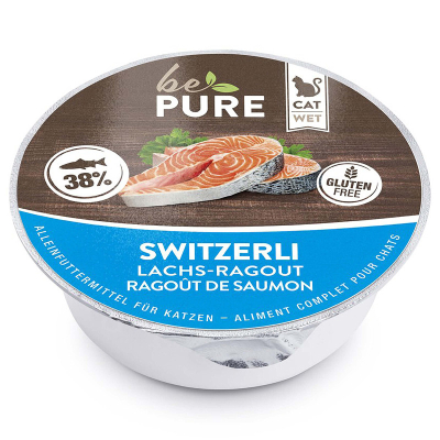 bePure Katzenfutter Switzerli Lachs Ragout
