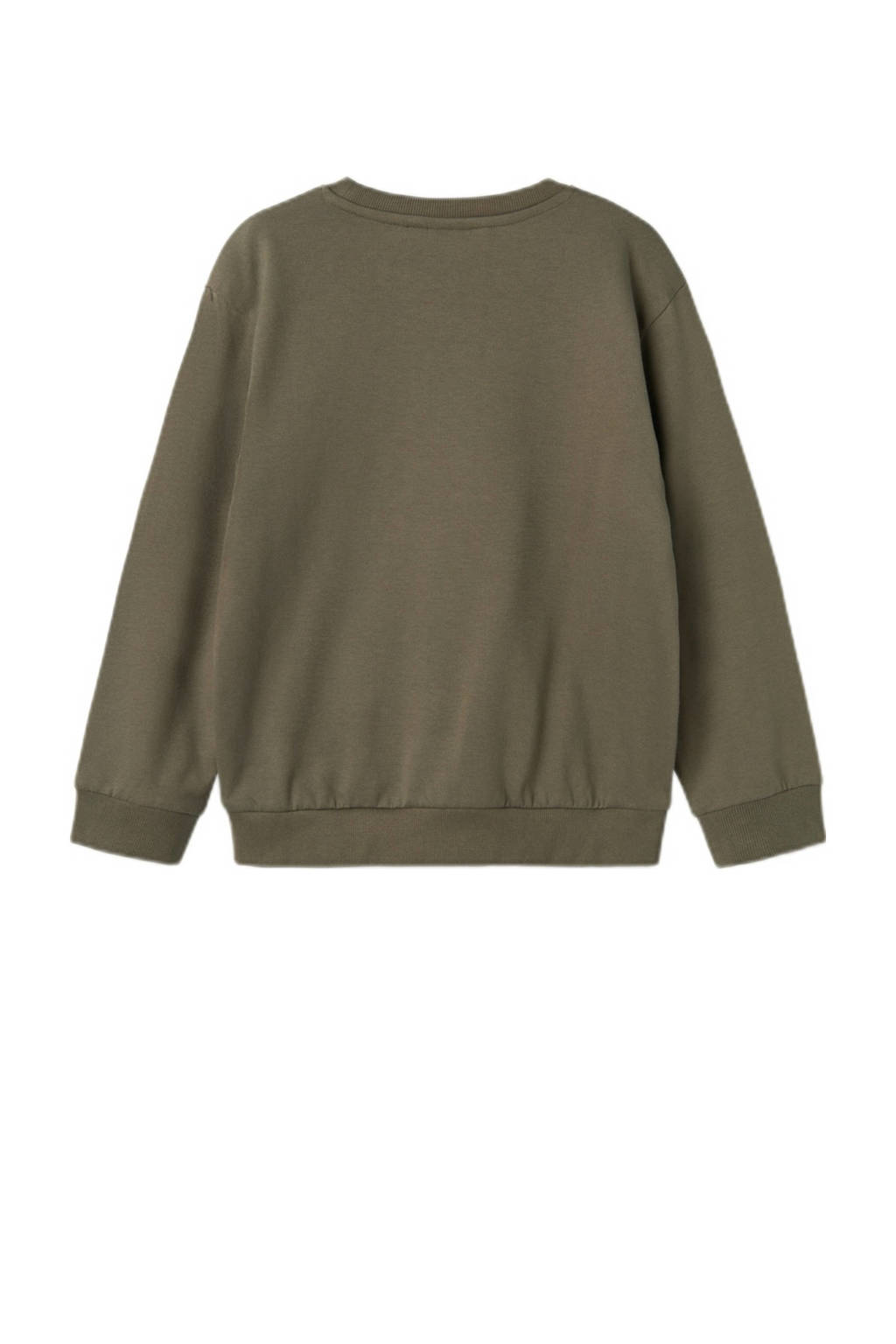 NAME IT sweater NKMVANCE met printopdruk donkergroen
