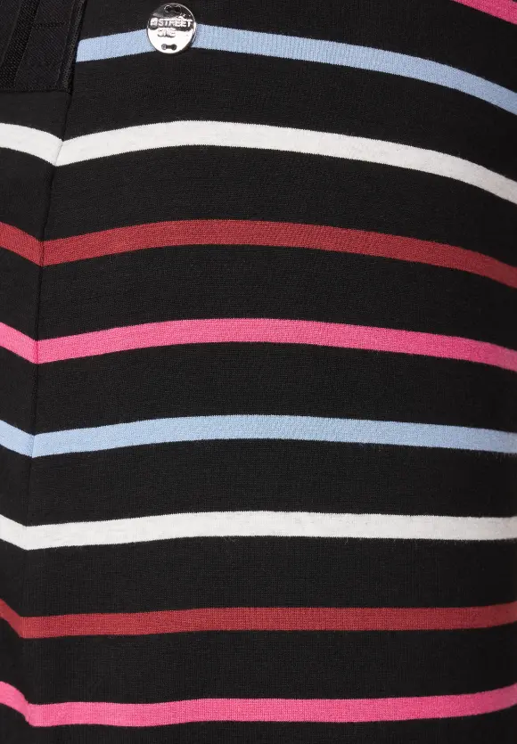 Multicolor Streifen Midirock - Black