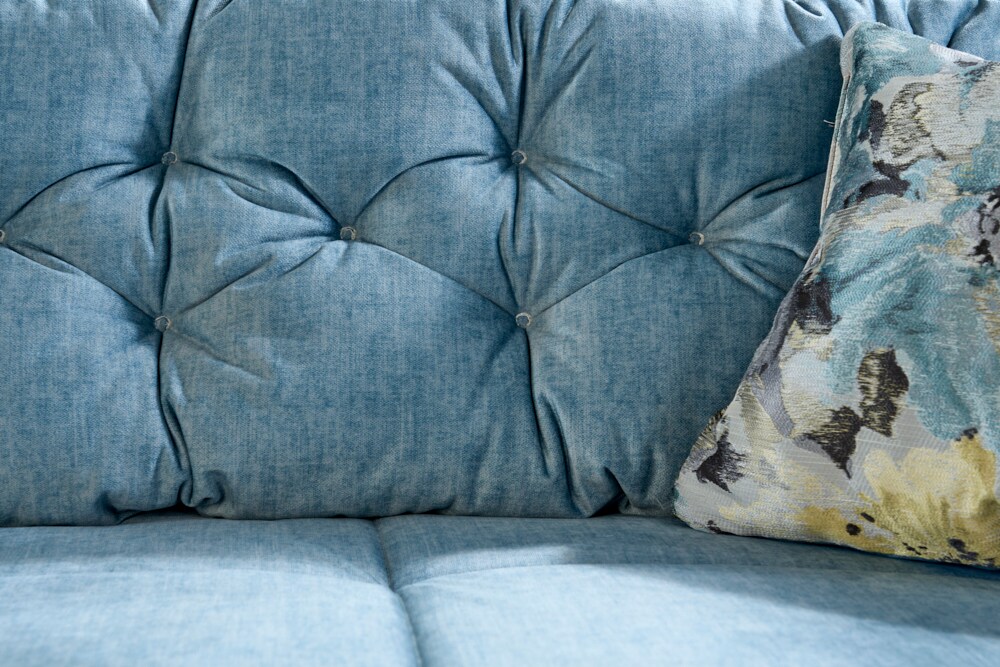 riess-ambiente Ecksofa MARRAKESCH - 245cm aqua blau Samt Metallfüße inklusive Kissen