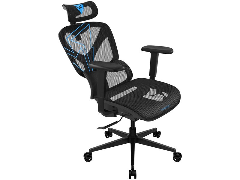 ThunderX3 Bürostuhl YTC-Mesh Racer Blau/Schwarz Ergonomischer Bürostuhl