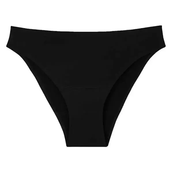 Calcinha menstrual de microfibra Smoon, fluxo médio, preta, tamanho 14-16.