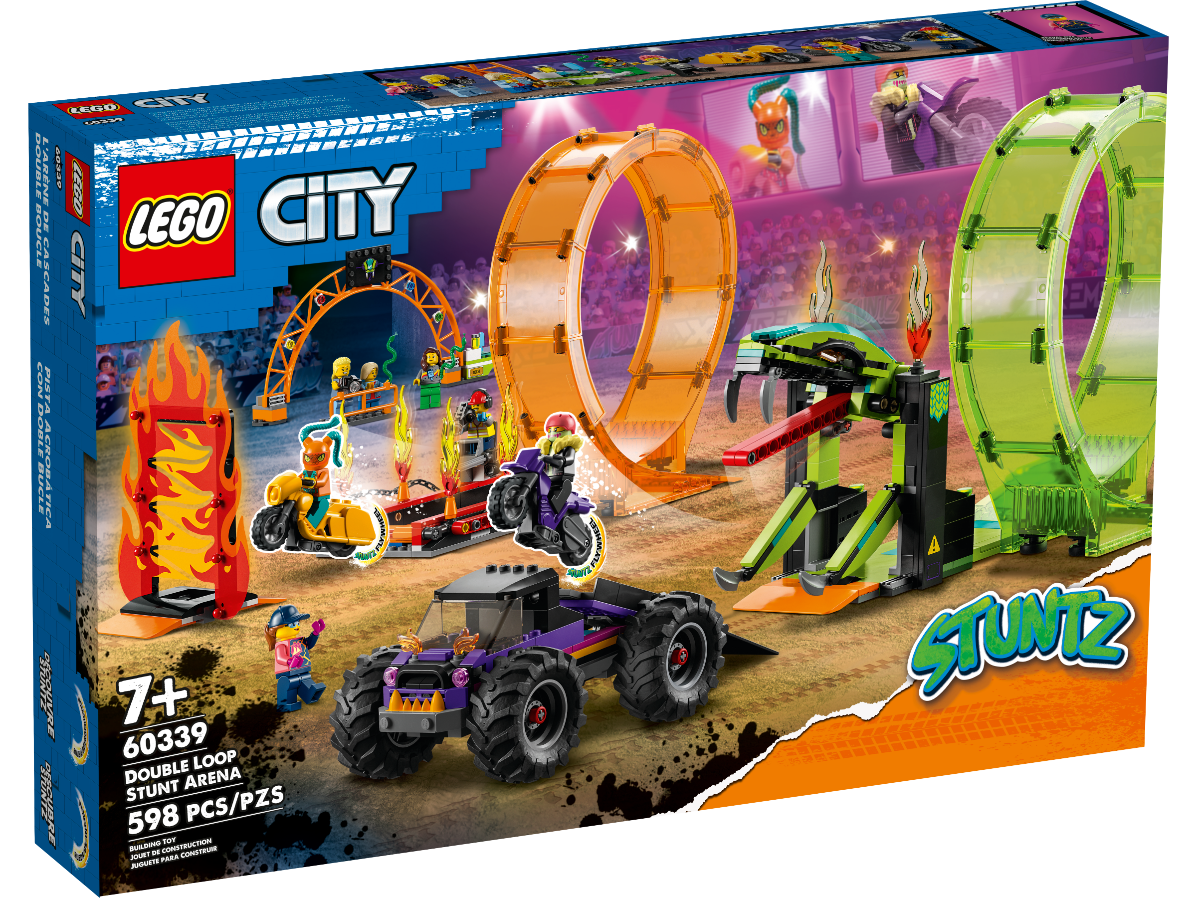 Arena de acrobacias com loop duplo 60339