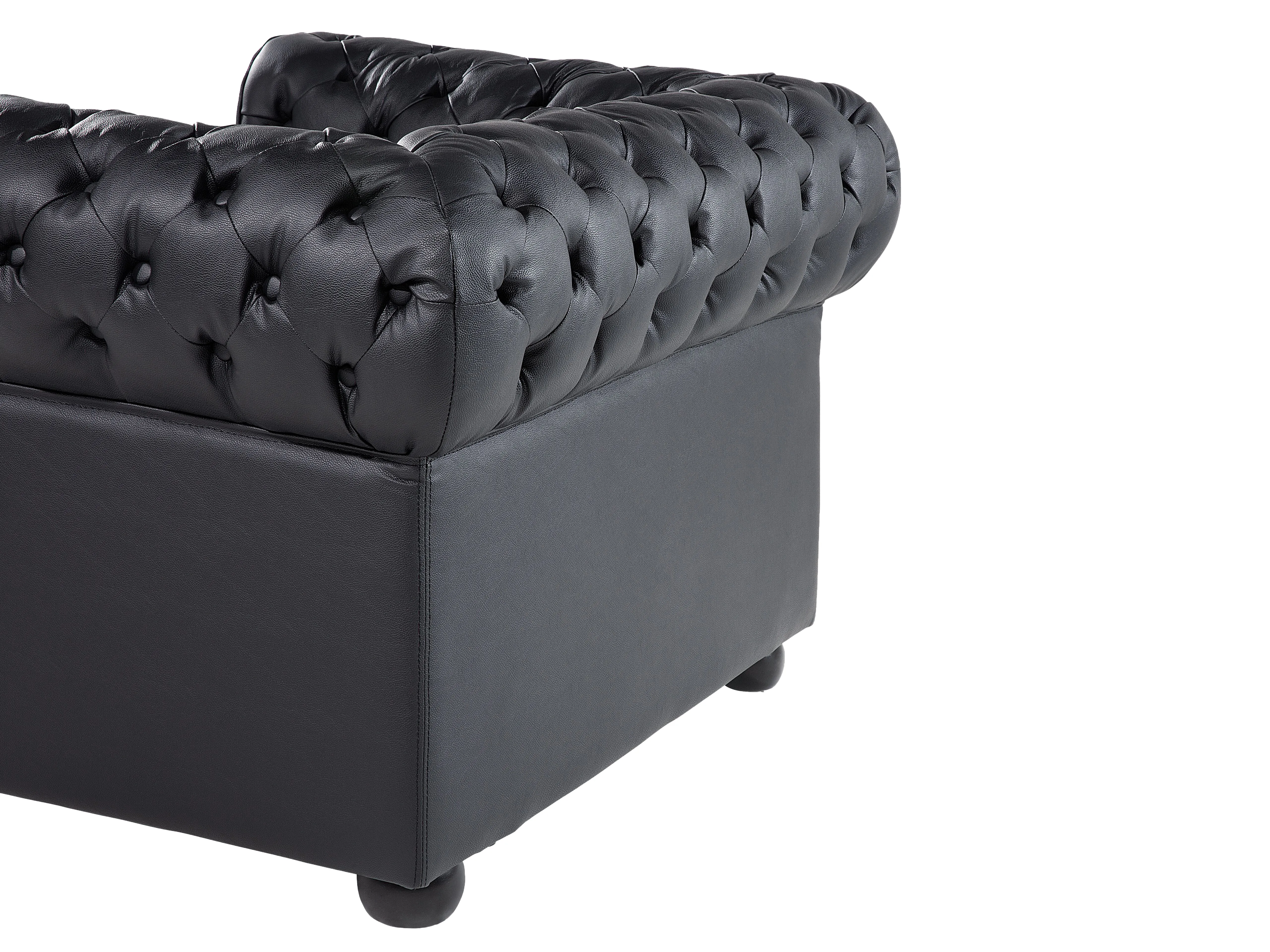 Bankenset 4-zits CHESTERFIELD Leer Zwart