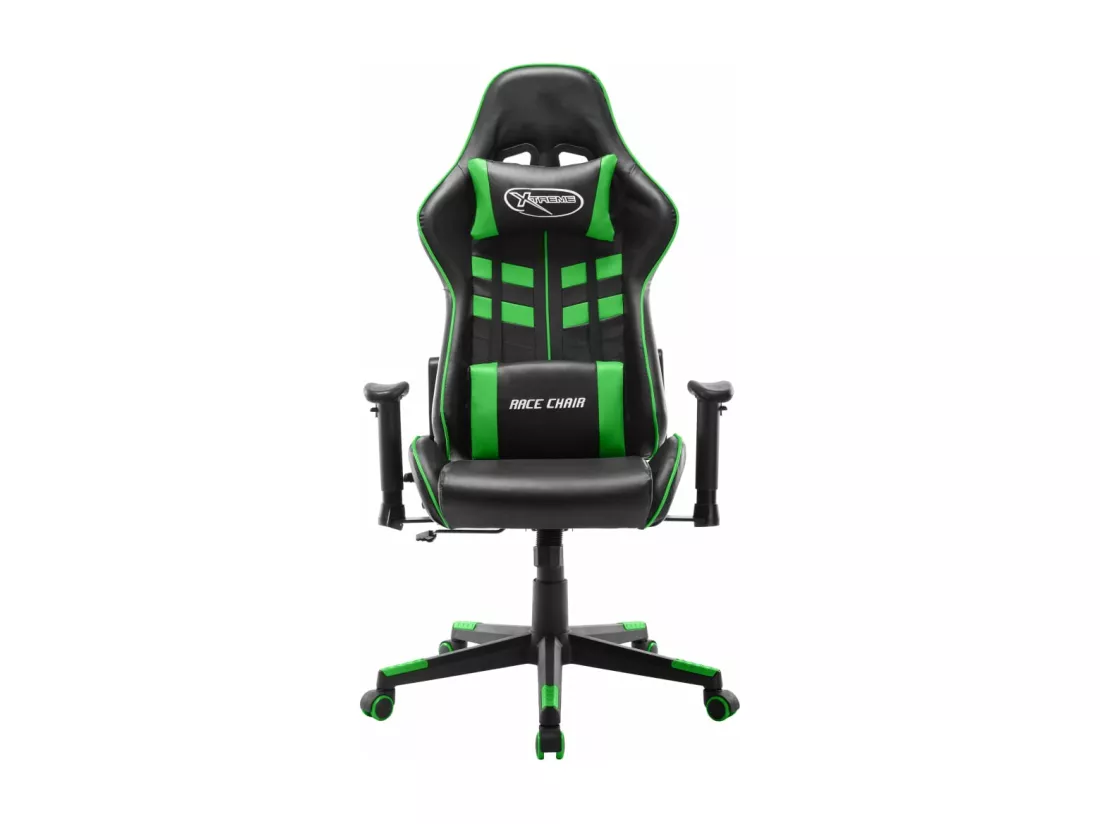 Chaise de jeu Noir et vert Cuir artificiel