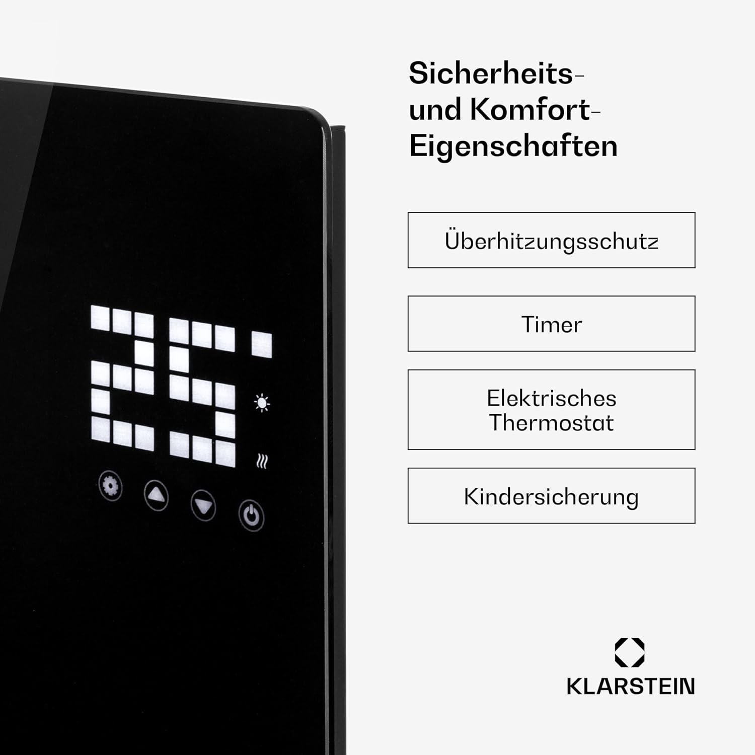 Klarstein Elektroheizung, Konvektor-Heizung mit Bodenrollen, Mobile Elektroheizung Energiesparend, Schlanke, Leise Heizung Elektrisch, Standgerät Heizkörper Elektrisch mit Thermostat, 1000 W