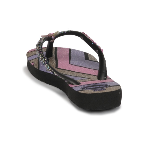 Havaianas - KIDS SLIM GLITTER TRENDY - Rose / Noir / Violet