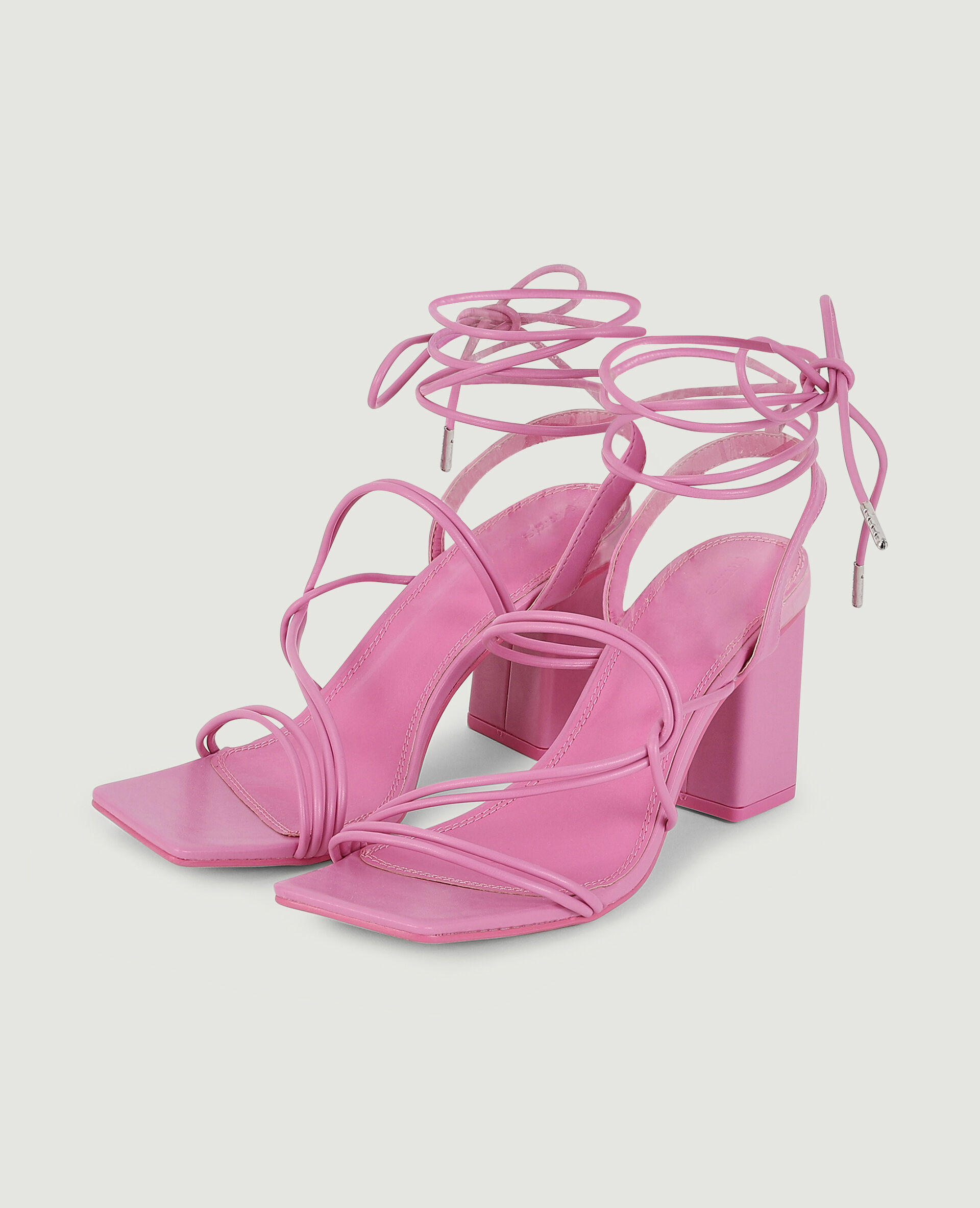 Sandales avec brides à nouer - Rose