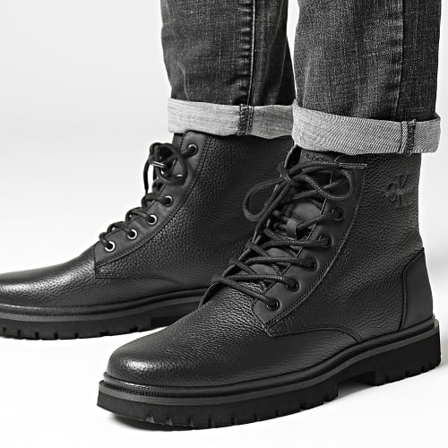 Boots Mid Laceup 0751 Triple Black