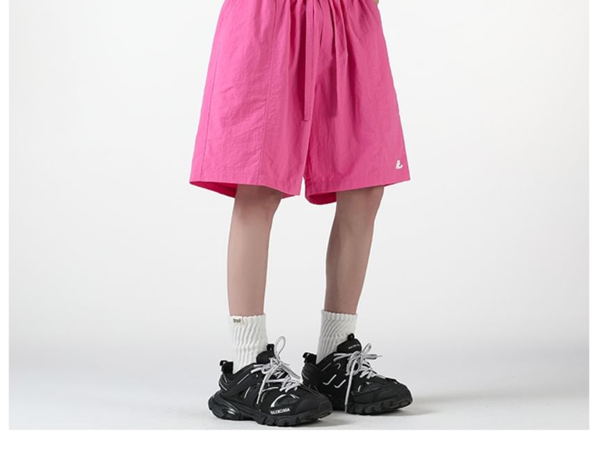 AXEN - Bermudashorts met trekkoord en letters