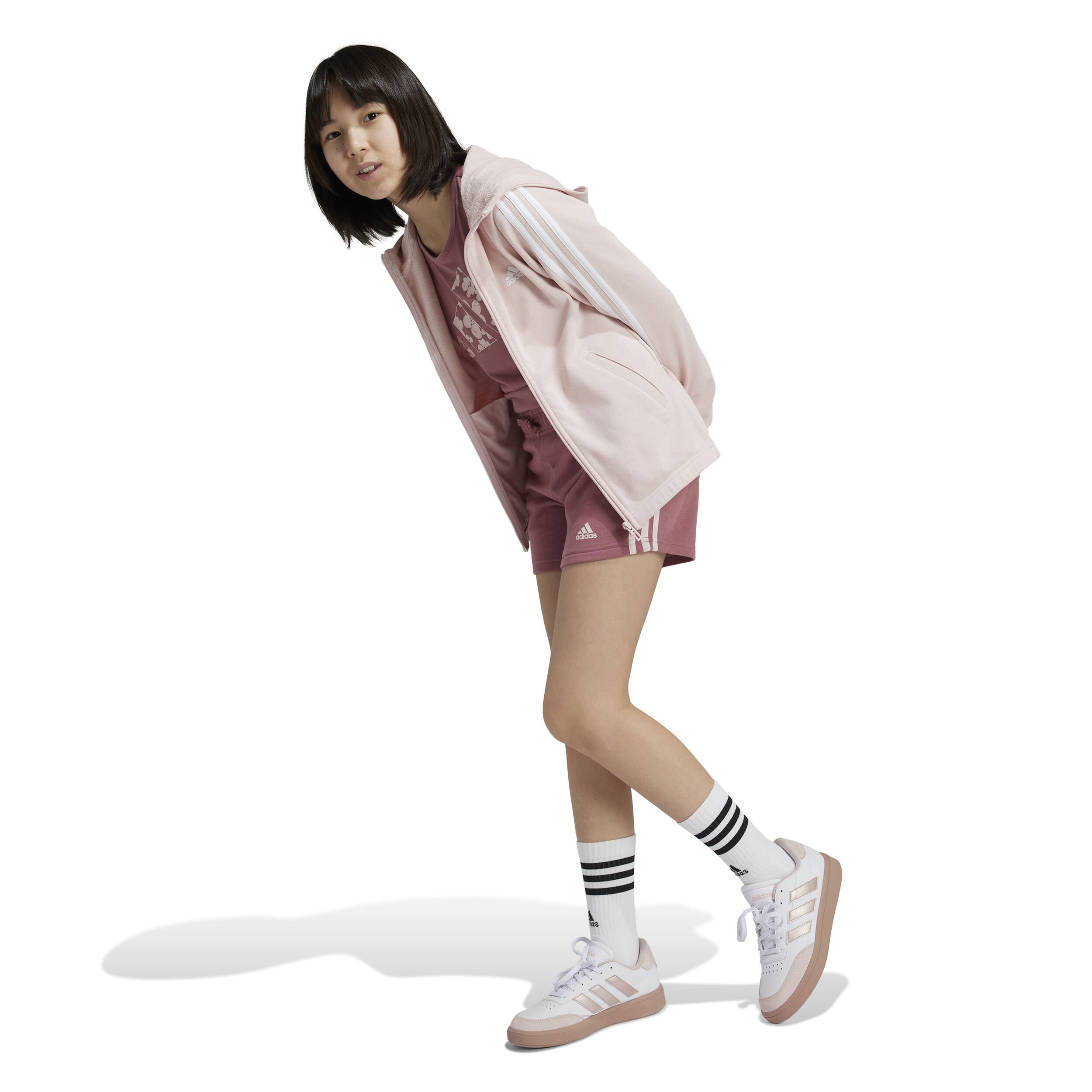 adidas 3 Stripes Shorts Enfants - Vieux Rose