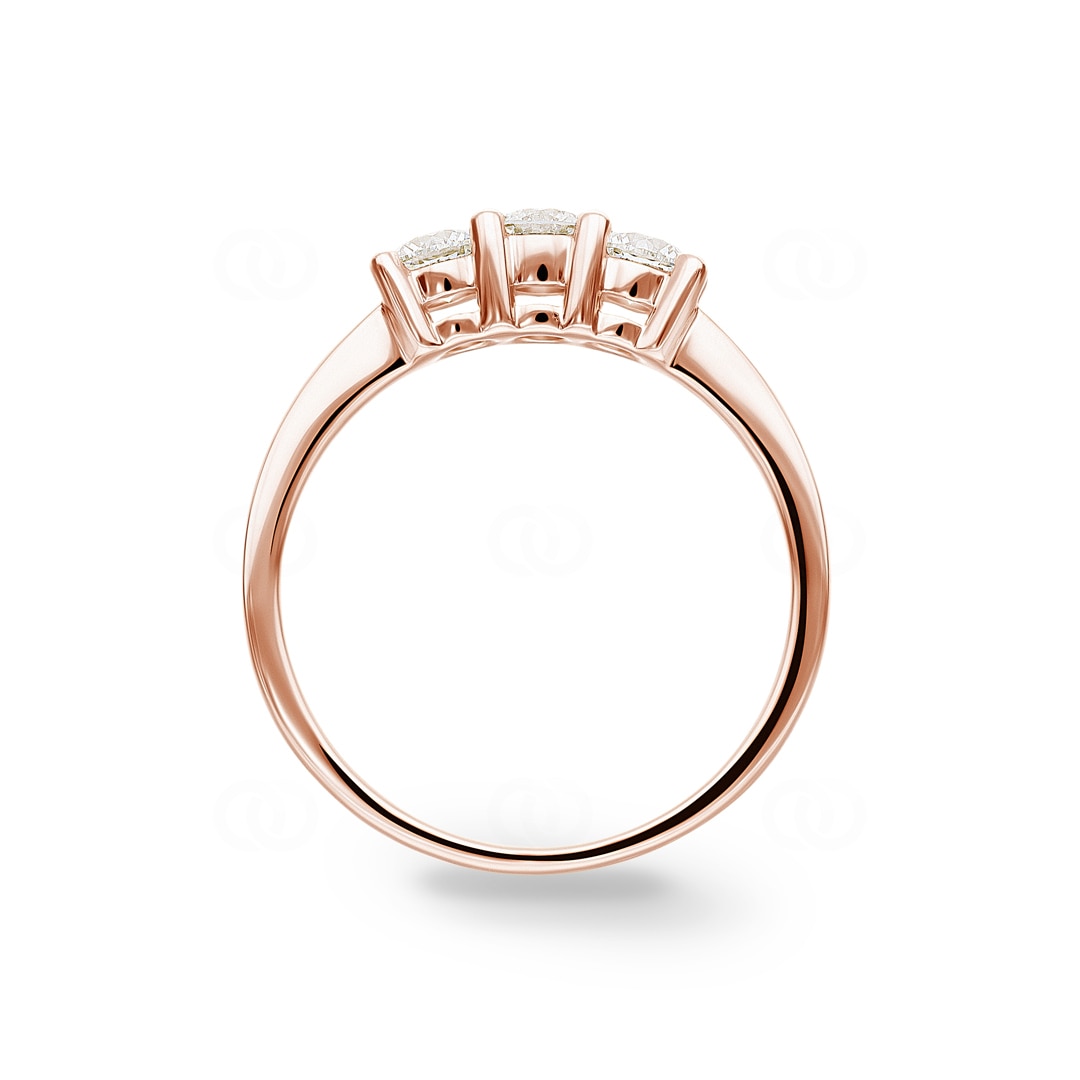 0.63 Karat Trilogie Diamantring 750/18 K Roségold