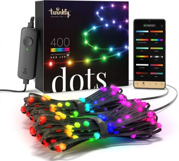Twinkly Dots - Kædelys - LED - klasse G - RGB-lys - gennemsigtig
