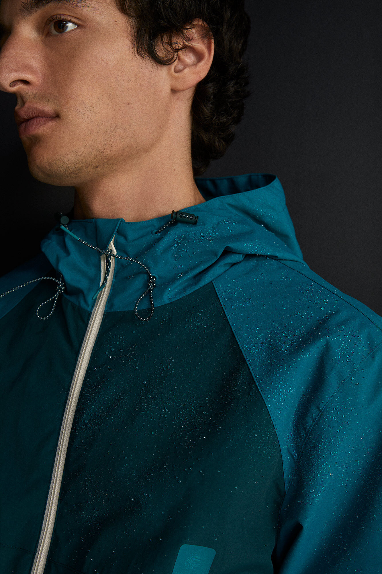 Parka em blocos de cores - azul