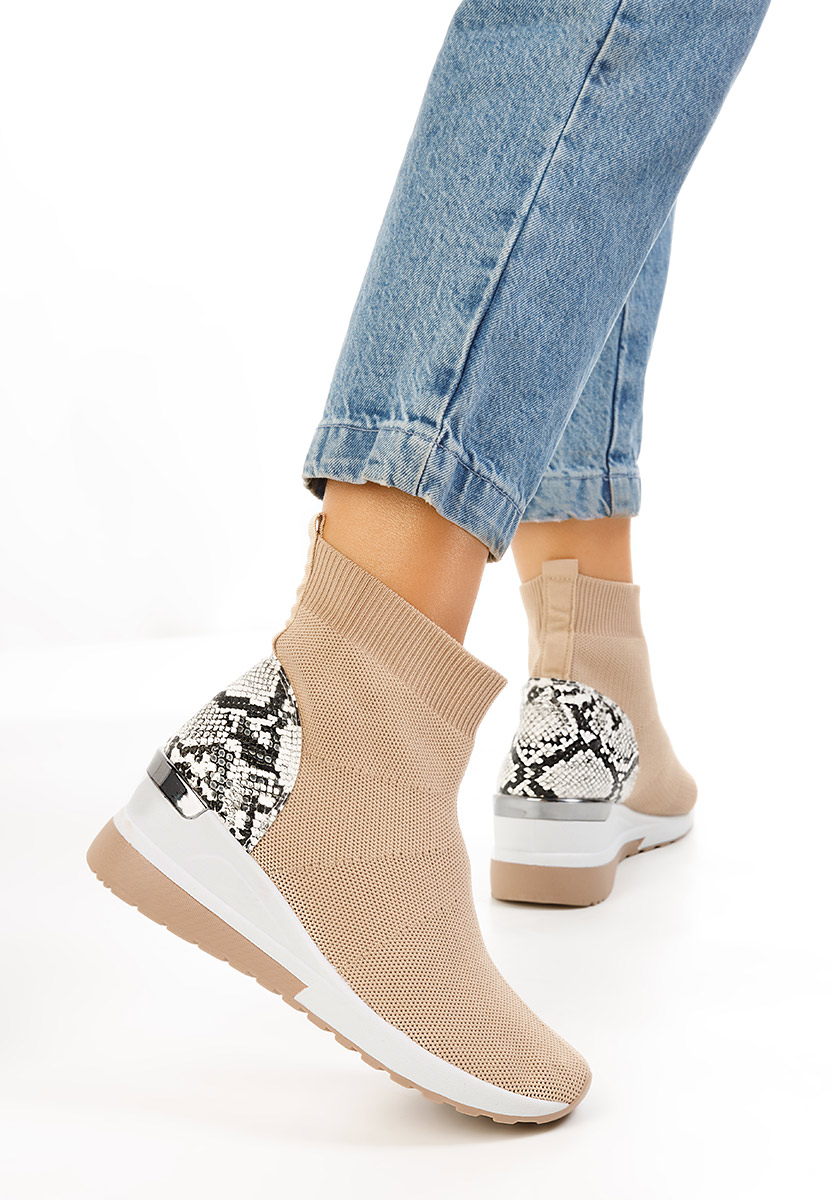 Baskets chaussette bruns Pieve