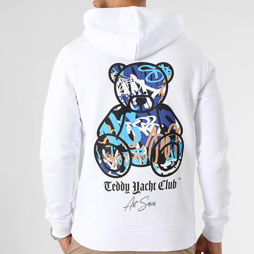 Sweat Capuche Art Series Blue Blanc