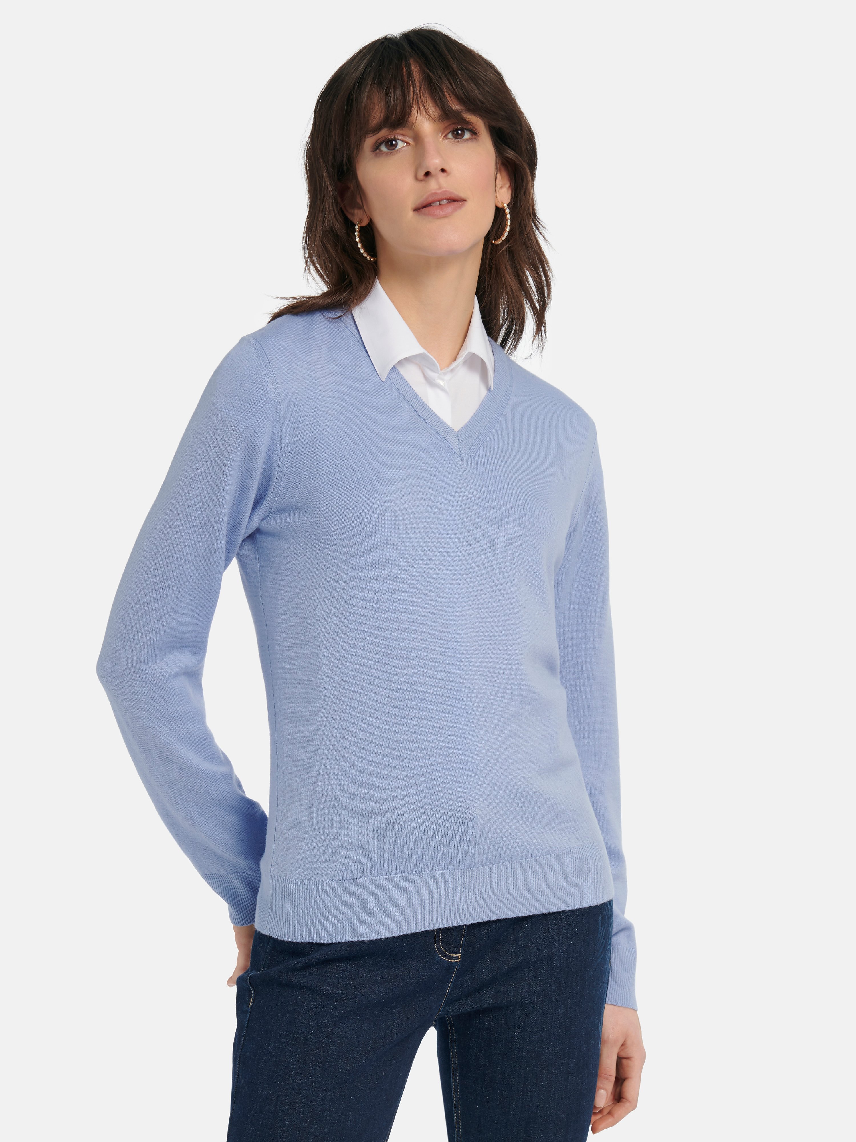 V-Pullover aus 100% Schurwolle Pure Tasmanian Wool