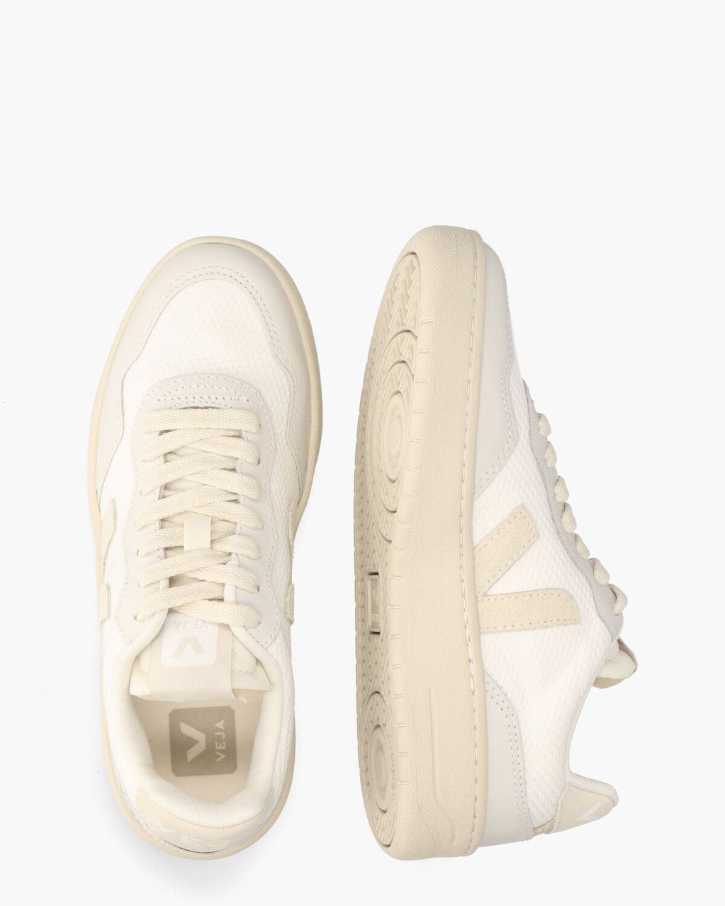 Veja V-90 B-Mesh Wit/Beige Damessneakers