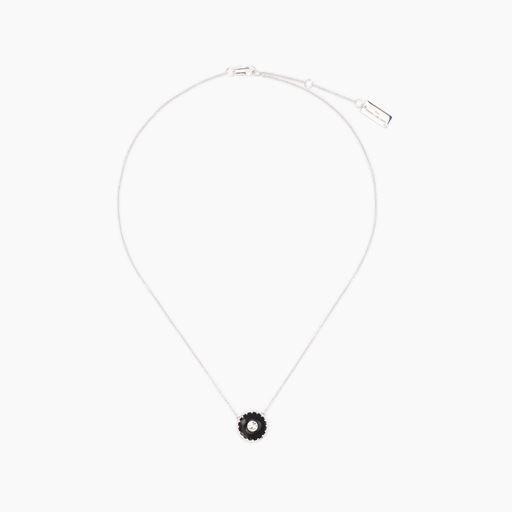 Marc Jacobs The Medallion Pendant Halskæde, Sølv/Sort, 41 2,5 cm