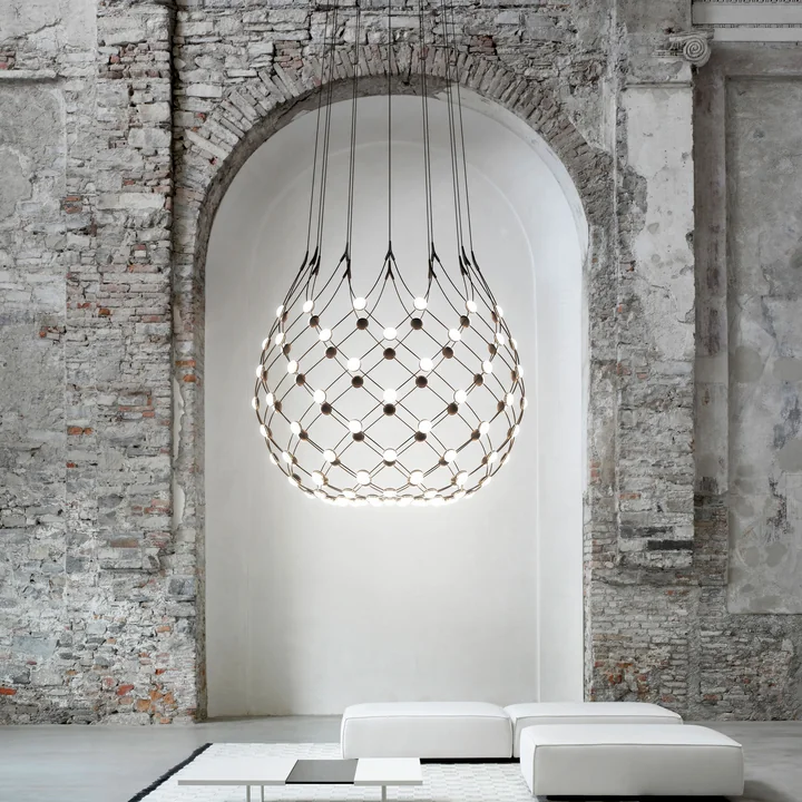 Luceplan - Mesh Pendelleuchte Ø 55 cm Komplett, Kabellänge 100 cm
