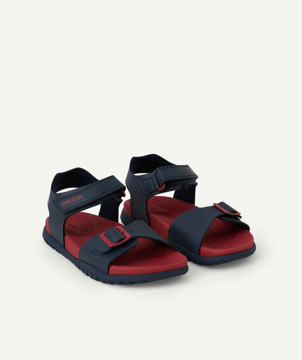 GEOXsandales ouvertes garçon fusbetto bleu et rouge à scratch