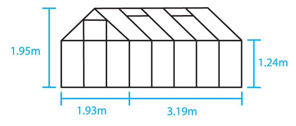 Halls Popular 106 - Tuinkas - Zilver - 196x193x319 cm - Polycarbonaat