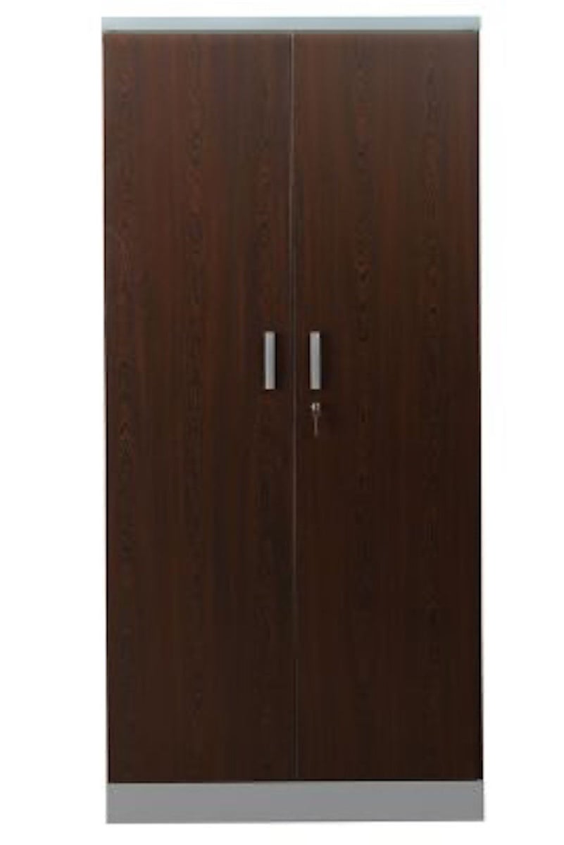 PROREGAL Beetle archiefkast met 4 legplanken, HxBxD 195 x 92 x 42 cm, zilver & wengé