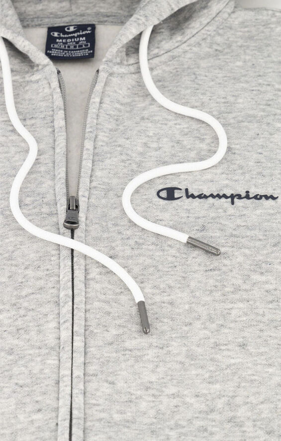 Champion Full-Zip Script Logo Fleece hættetrøje Grå