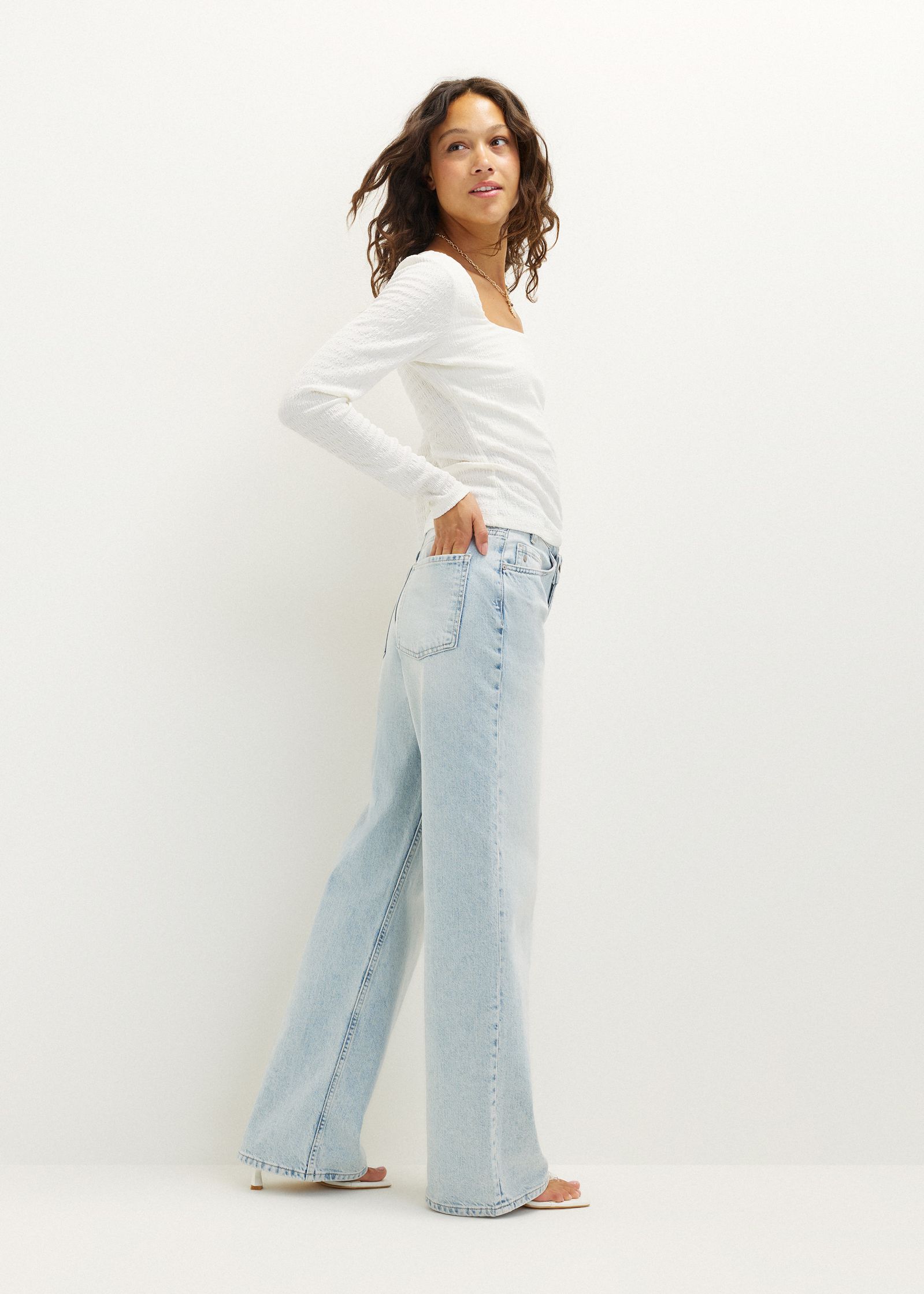 Asymmetrische wide leg jeans