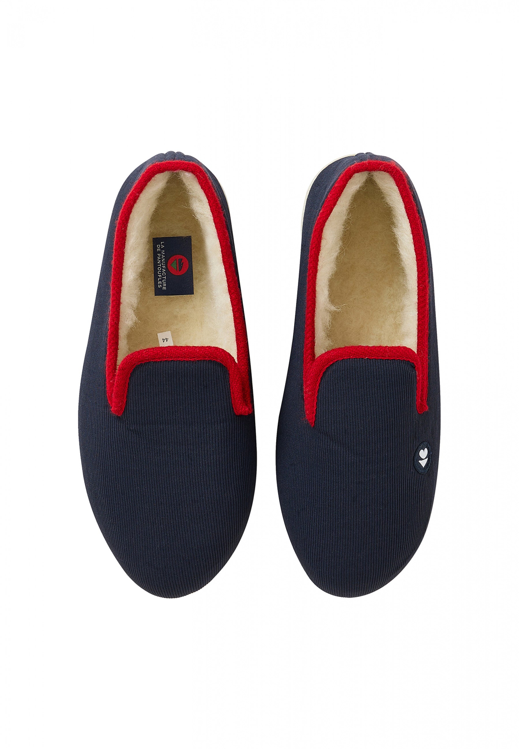 Chaussons d'intérieur en laine-Pantoufles Marine