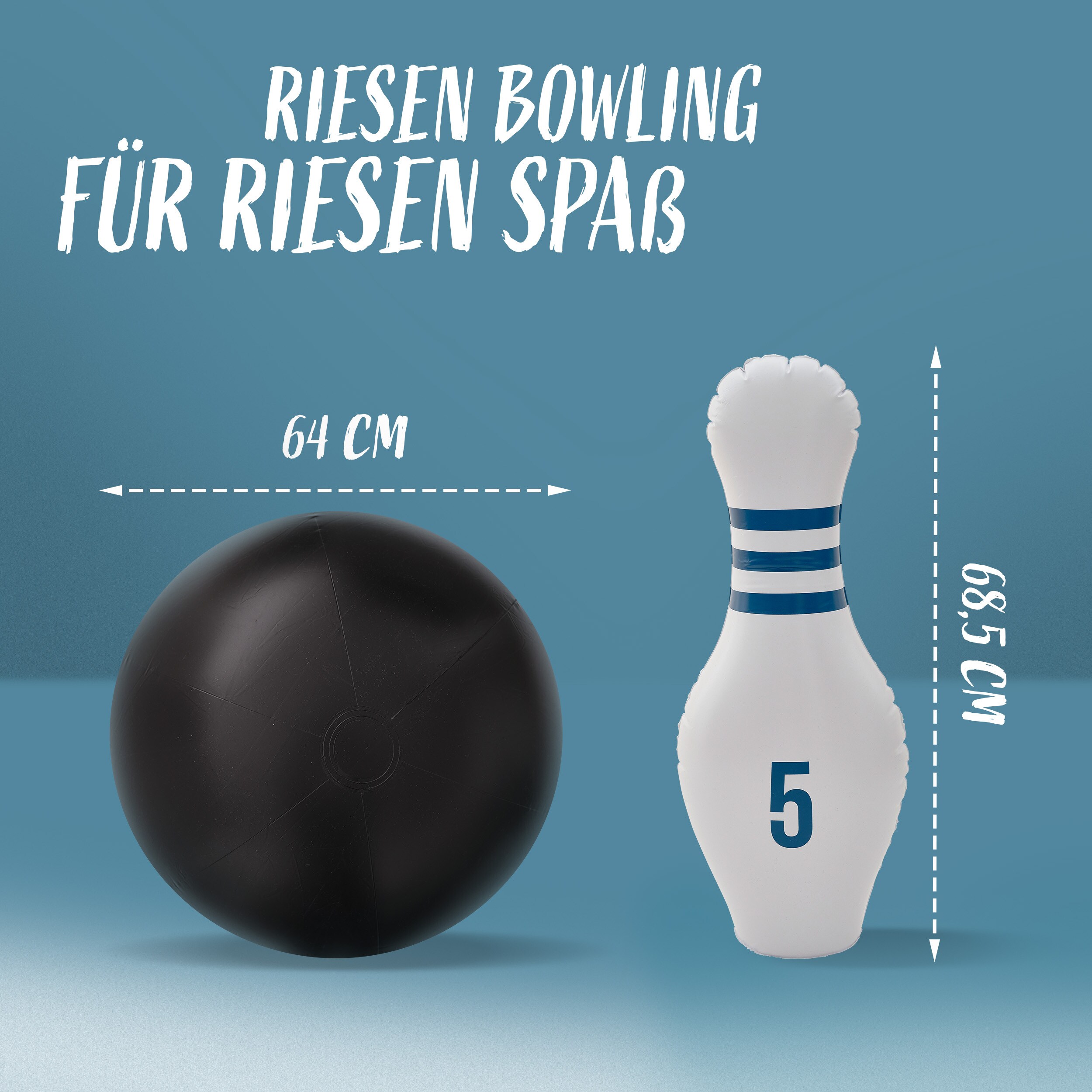 Ocean5 XXL Bowling-Spiel Aufblasbares Kegeln-Set